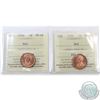 Image 1 : 1-cent 1935 & 1936 ICCS Certified MS-64 Red. 2pcs