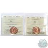 Image 1 : 1-cent 1938 & 1940 ICCS Certified MS-65 Red. 2pcs