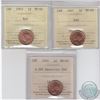 Image 1 : 1-cent 1943 MS-64, 1947 & 1949 A off Denticle ICCS Certified MS-65. 3pcs