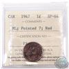 Image 1 : 1-cent 1947 Maple Leaf Pointed 7; ICCS Certified SP-64 RED. A lustrous coin with crisp details to be