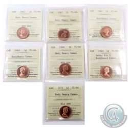 1-cent 1961, 1962, 1963, 1965 Small Beads Blunt 5, 1966, 1969 & 1971 ICCS Certified PL-66 Red Heavy 