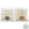 Image 1 : 1-cent & 10-cent 1974 ICCS Certified MS-66. 10-cent is tied for the finest known. 2pcs