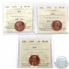 Image 1 : 1-cent 1978, 1979 & 1982 ICCS Certified MS-66 Red. 3pcs