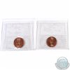 Image 2 : 1-cent 1984 & 1985 Blunt 5 ICCS Certified MS-66. 2pcs