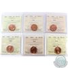 Image 1 : 1-cent 1987, 1992, 1993, 1994, 1995 & 1999 ICCS Certified MS-65 Red. 6pcs