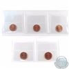 Image 2 : 1-cent 1996, 1997, 1998, 1999 & 2000 ICCS Certified MS-66 Red. 5pcs