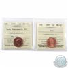 Image 1 : 1-cent 1997 & 1999 Numismatic BU ICCS Certified MS-67 Red. Both are tied for finest known. 2pcs