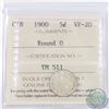 Image 1 : 5-cent 1900 Round 0 ICCS Certified VF-20