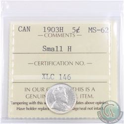 5-cent 1903H Small H ICCS Certified MS-62