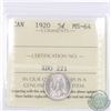 Image 1 : 5-cent 1920 ICCS Certified MS-64