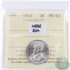 Image 1 : 5-cent 1922 Near Rim ICCS Certified MS-63