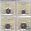 Image 1 : 5-cent 1977 Low 7, 10-cent, 25-cent & 50-cent ICCS Certified MS-65. 4pcs