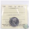 Image 1 : 5-cent 1981 ICCS Certified MS-66. Finest known grade! POP=4!