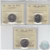 Image 1 : 5-cent 1982, 1989 & 1990 ICCS Certified MS-65. 3pcs