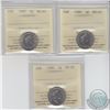 Image 1 : 5-cent 1987, 1989 & 1990 ICCS Certified MS-65. 3pcs