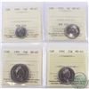 Image 1 : 5-cent 1991, 10-cent, 25-cent & 50-cent ICCS Certified MS-65. 4pcs