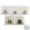 Image 1 : 5-cent 2016, 10-cent, 25-cent, 50-cent & Women's Right to Vote Dollar ICCS Certified MS-66. 5pcs