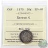 Image 1 : 10-cent 1870 Narrow 0 ICCS Certified EF-40