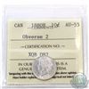 Image 1 : 10-cent 1880H Obverse 2 ICCS Certified AU-55. Bright flashy coin with crips details. Very Light toni