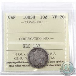 10-cent 1883H ICCS Certified VF-20