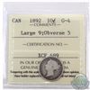 Image 1 : 10-cent 1892 Large 9 Obverse 5 ICCS Certified G-4. A nice attractive coin for the grade point.
