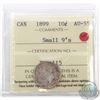 Image 1 : 10-cent 1899 Small 9s ICCS Certified AU-55. A soft satin fields with light toning. A little desk abb