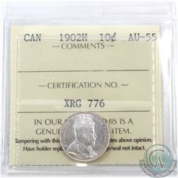 10-cent 1902H ICCS Certified AU-55