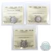 Image 1 : 10-cent 1905 ICCS F-15, 1906 ICCS VF-30 & 1909 Victorian Leaves ICCS VF-20. 3pcs