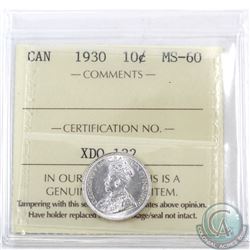 10-cent 1930 ICCS Certified MS-60