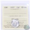 Image 1 : 10-cent 1937 ICCS Certified MS-66! Tied for the Highest Grade by ICCS (1 of 6). A nice blast white c
