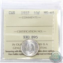 10-cent 1937 ICCS Certified MS-65