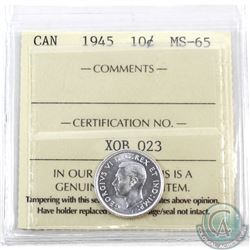 10-cent 1945 ICCS Certified MS-65