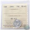 Image 1 : 10-cent 1946 ICCS Certified MS-65. Bright coin with nice rolling luster.