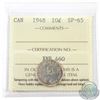 Image 1 : 10-cent 1948 ICCS Certified SP-65. *KEY DATE* A fully struck coin with crisp details, accented with 
