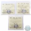 Image 1 : 10-cent 1953 NSF, 1956 & 1957 ICCS Certified MS-65. 3pcs