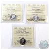 Image 1 : 10-cent 1963 ICCS Certified PL-65 Heavy Cameo, 1966 PL-65 Heavy Cameo & 1969 Small Date PL-66 Ultra 