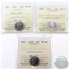 Image 1 : 10-cent 1965, 1969 Small Date & 1970 ICCS Certified MS-66. 1965 & 1969 Small Date are tied for the f