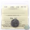 Image 1 : 10-cent 1982 ICCS Certified MS-66. Tied with 2 others for finest known