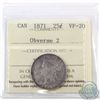 Image 1 : 25-cent 1871 Obverse 2 ICCS Certified VF-20