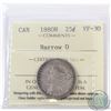 Image 1 : 25-cent 1880H Narrow 0 ICCS Certified VF-30