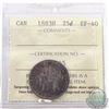 Image 1 : 25-cent 1883H ICCS Certified EF-40. A deep rich toned coin with hints of mint luster.