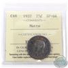 Image 1 : 25-cent 1937 Matte ICCS Certified SP-66. Beautiful rainbow toning.