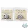 Image 1 : 25-cent 1947 Maple Leaf & 1950 ICCS Certified MS-64. 2pcs