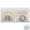 Image 1 : 25-cent 1953 Small Date & 1953 Large Date ICCS Certified MS-64; Cameo. 2pcs