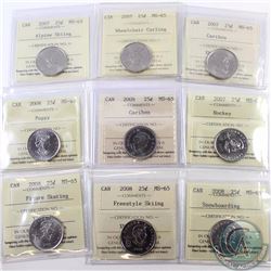 25-cent 2007, 2007 Wheelchair Curling, 2007 Alpine Skiing, 2007 Hockey, 2008, 2008 Poppy, 2008 Snowb