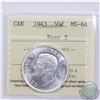 Image 1 : 50-cent 1943 Near 3 ICCS Certified MS-64. A stunning coin with Frosted White fields. Choice eye appe