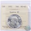 Image 1 : 50-cent 1951 Double HP ICCS Certified MS-65