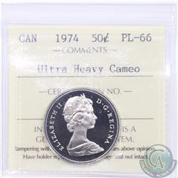 50-cent 1974 ICCS Certified PL-66 Ultra Heavy Cameo. Tied for finest known - Only one other with sam