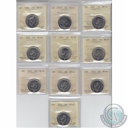 50-cent 2000, 2002P Ascension, 2007, 2008, 2010, 2012, 2013, 2014, 2015 & 2016 ICCS Certified MS-65.