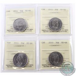 50-cent 2010, 2011, 2012 & 2014 ICCS Certified MS-66. 4pcs